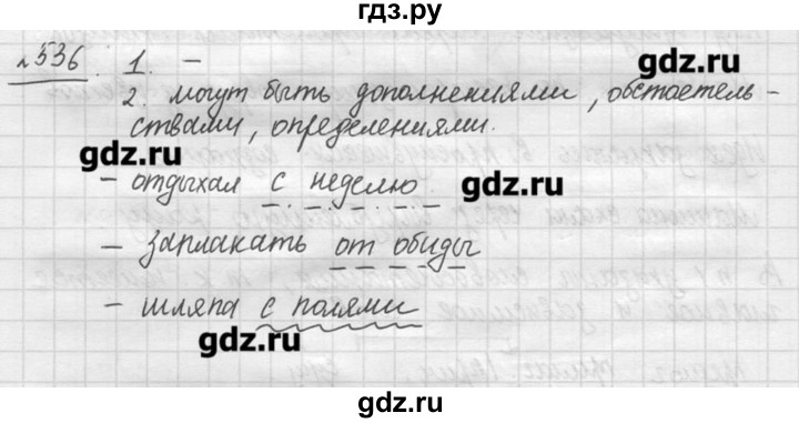 ГДЗ по русскому языку 7 класс  Львова   упражнение - 536, решебник №3