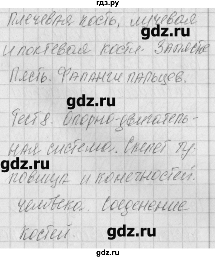 ГДЗ по биологии 8 класс Богданов контрольно-измерительные материалы  тест 8. вариант - 1, Решебник