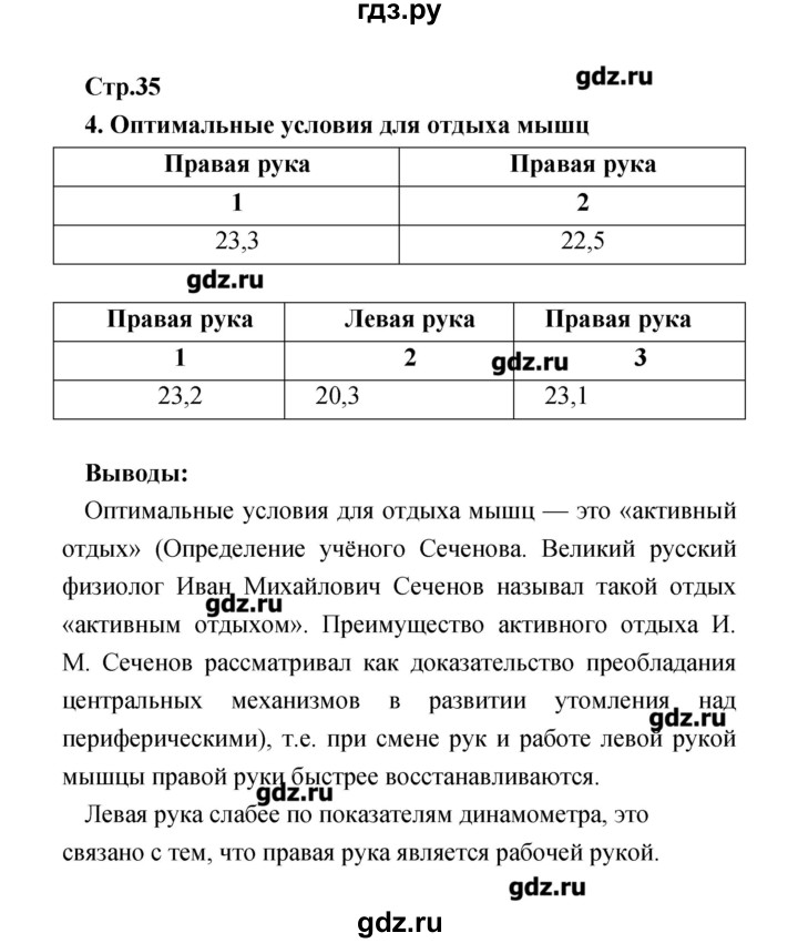 ГДЗ по биологии 8 класс Сухорукова тетрадь-практикум Человек. Культура здоровья  страница - 35, Решебник