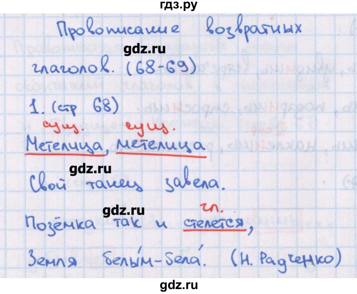 ГДЗ по русскому языку 4 класс Канакина тетрадь учебных достижений  страница - 68, Решебник №1