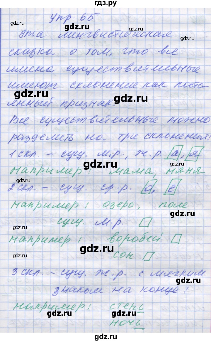 ГДЗ по русскому языку 7 класс Коновалова   упражнение - 65, Решебник
